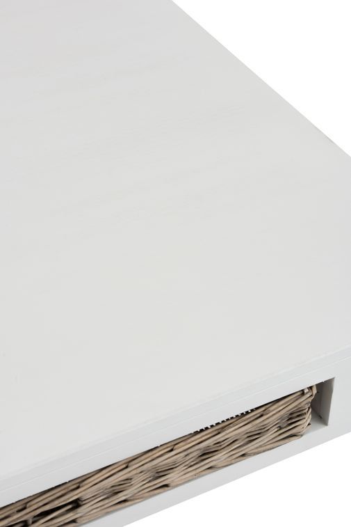 Table carrée avec panier bois blanc Gabio L 100 cm - Photo n°7