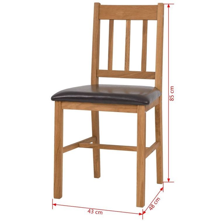 Table carrée et 2 chaises chêne massif Pannos - Photo n°7