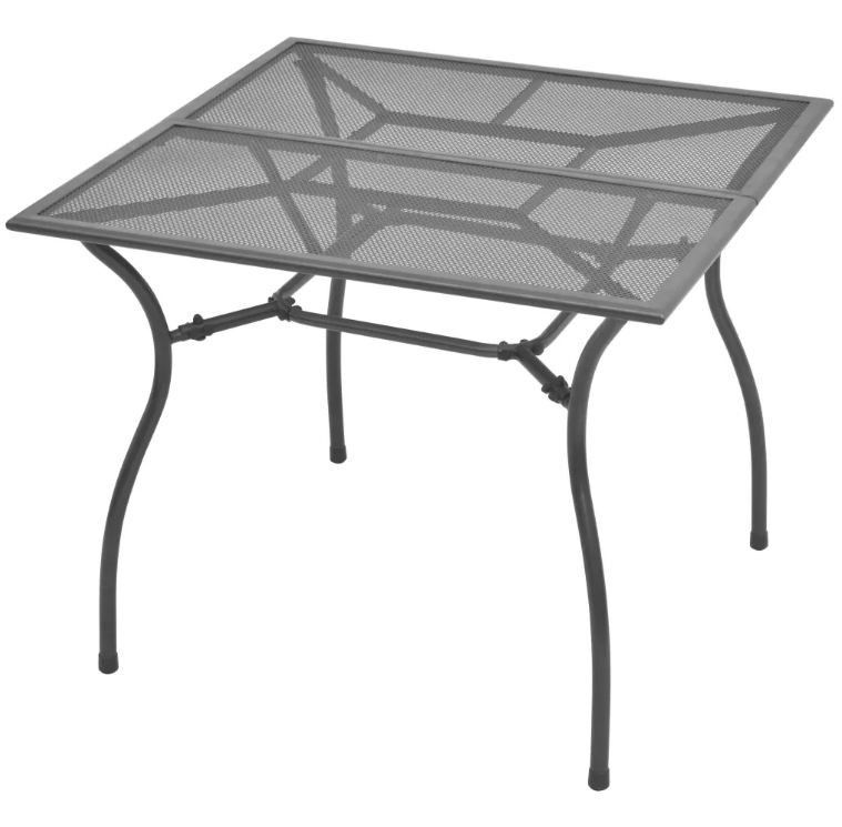 Table carrée et 4 chaises de jardin métal anthracite Brook - Photo n°2