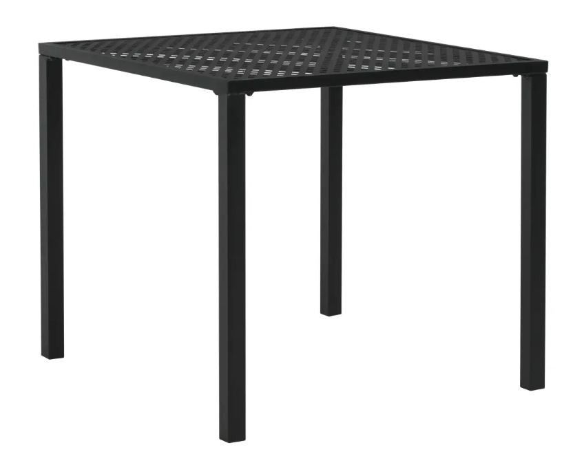 Table carrée et 4 chaises de jardin métal noir Lovely - Photo n°2