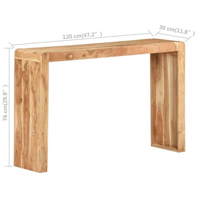 Table console 120x30x76 cm Bois d'acacia solide - Photo n°6