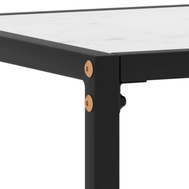 Table console Blanc 60x35x75 cm Verre trempé 2 - Photo n°5