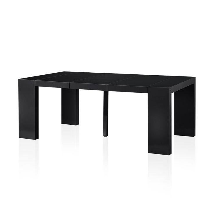 Table console extensible Bois Noir carbone 50 à 200 cm - 10 personnes - Photo n°3