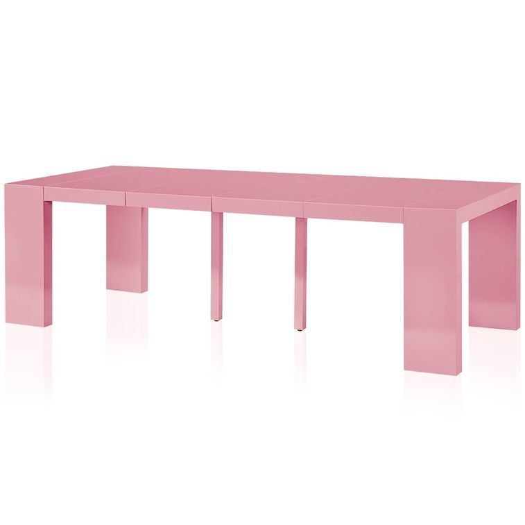 Table console extensible laquée Rose 50 à 250 cm - 12 personnes - Photo n°3