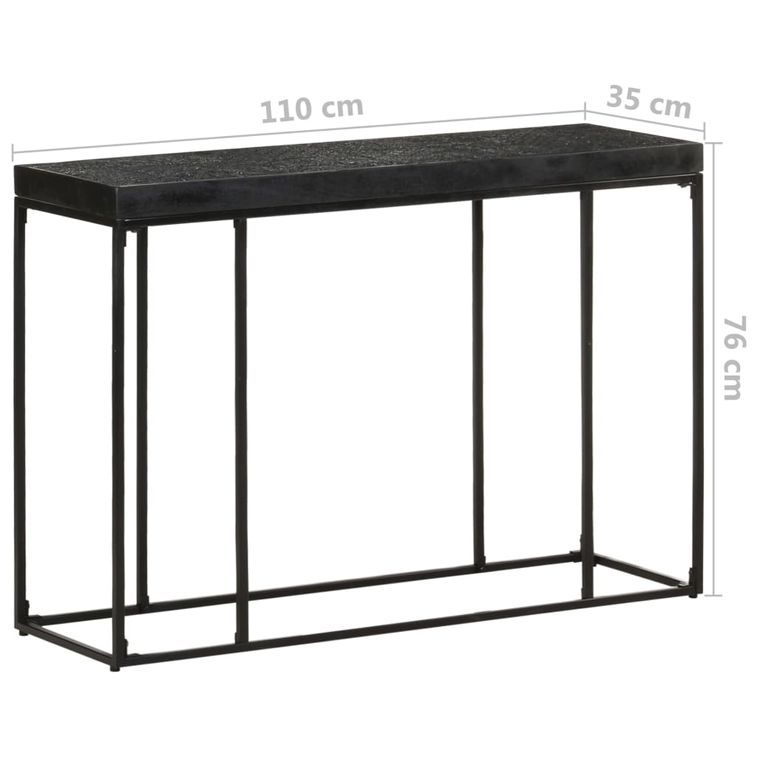 Table console Noir 110x35x76 cm Bois d'acacia et de manguier - Photo n°6