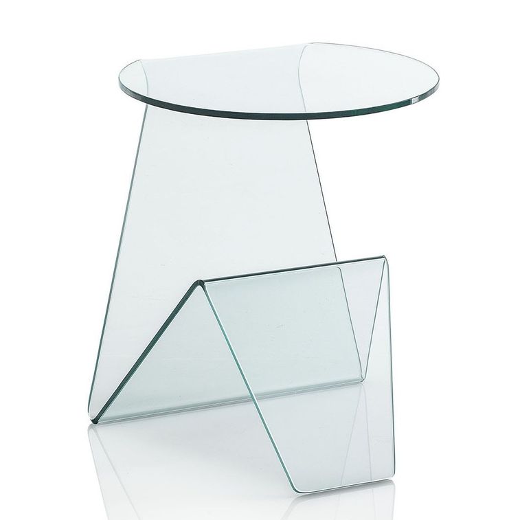 Table d'appoint avec porte-magazine verre transparent glass - Photo n°1