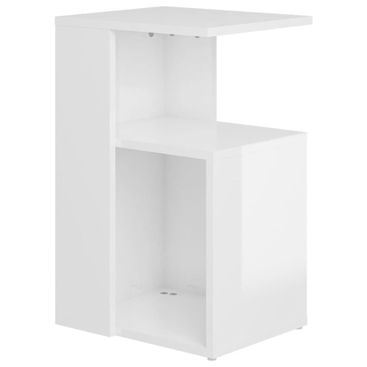 Table d'appoint Blanc brillant 36x30x56 cm - Photo n°3