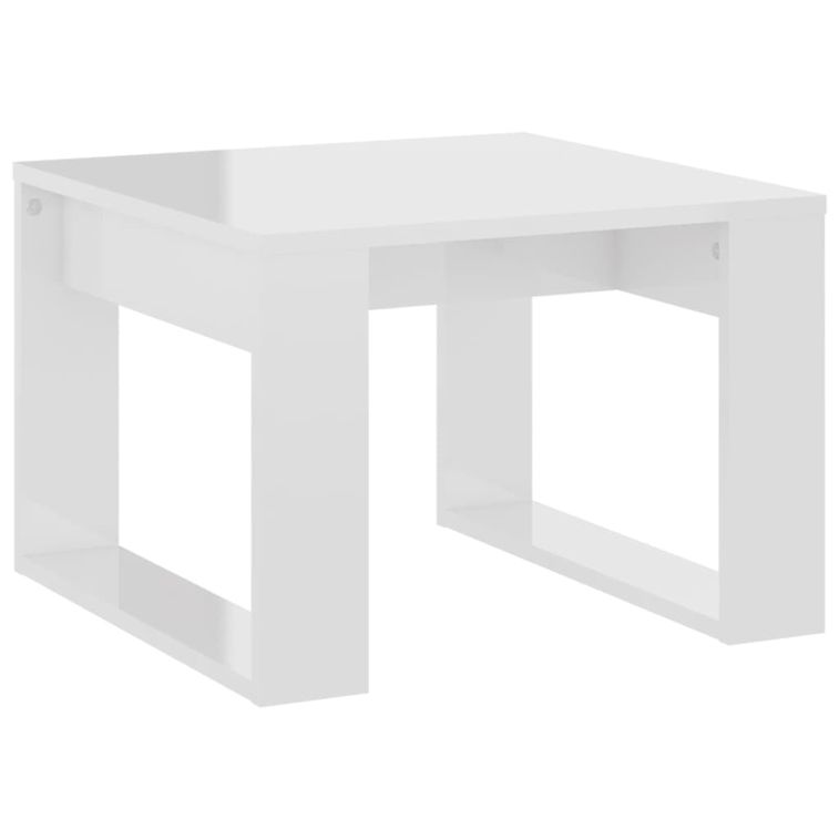 Table d'appoint Blanc brillant 50x50x35 cm - Photo n°1