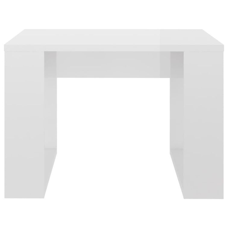 Table d'appoint Blanc brillant 50x50x35 cm - Photo n°5