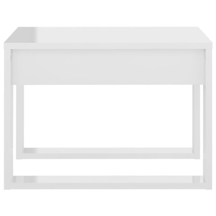 Table d'appoint Blanc brillant 50x50x35 cm - Photo n°6
