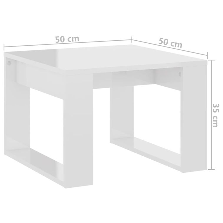 Table d'appoint Blanc brillant 50x50x35 cm - Photo n°7