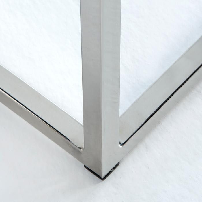 Table d'appoint bois et métal blanc Farid H 70 cm - Photo n°3