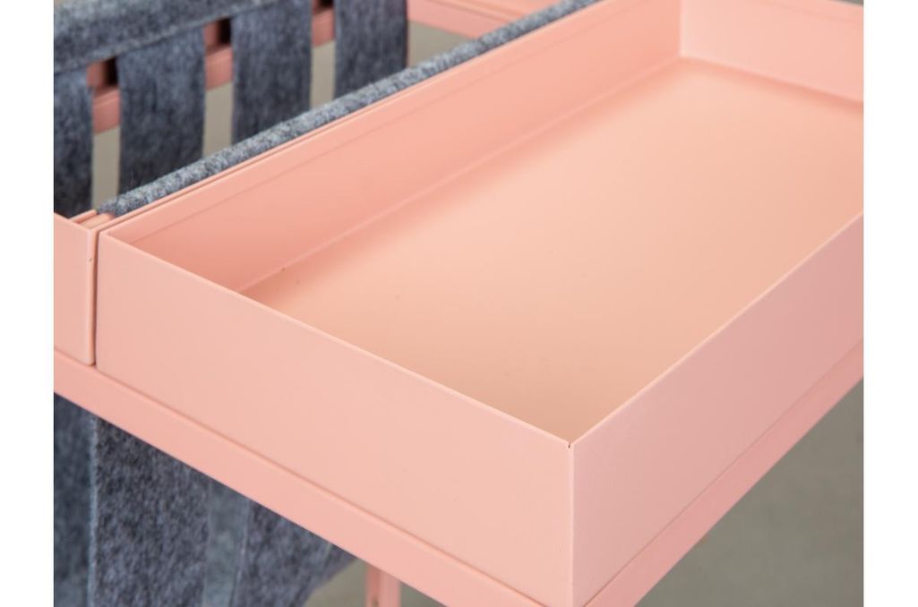 Table d'appoint carrée métal rose Bubbly 35 cm - Photo n°3