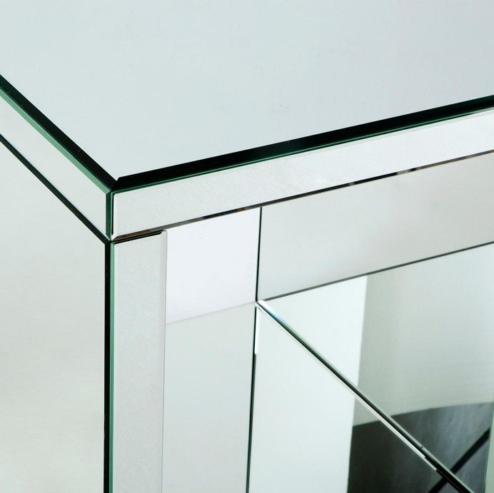 Table d'appoint carrée miroir argenté Timon L 55 cm - Photo n°2