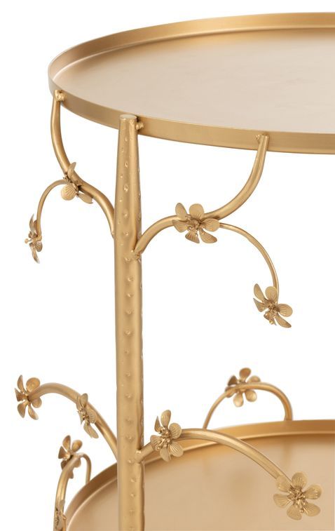 Table d'appoint en métal doré avec des motifs Lilo D 48 cm - Photo n°2