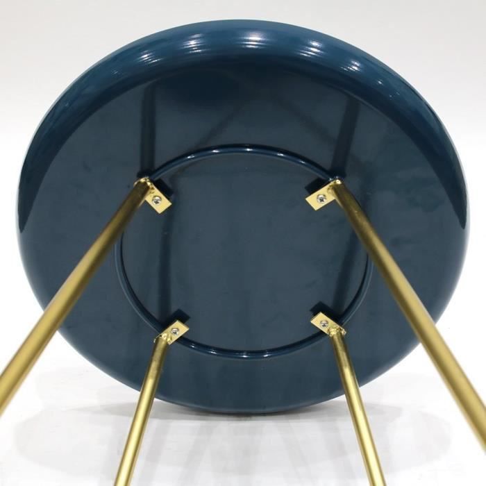 Table d'appoint plateau rond glossy - Bleu - L 40 x P 40 x H 48,5 cm - Photo n°4