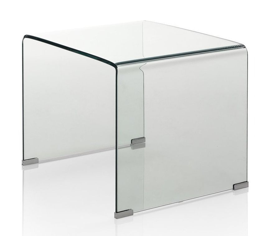 Table d'appoint rectangulaire verre transparent Lessi - Photo n°1