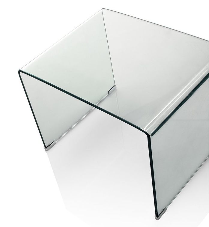 Table d'appoint rectangulaire verre transparent Lessi - Photo n°2
