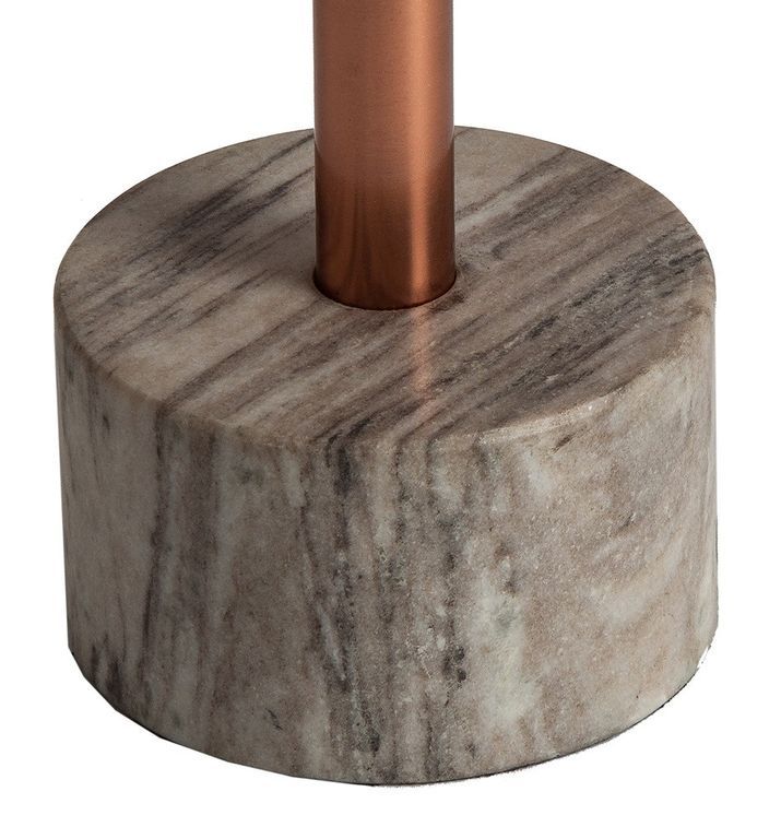Table d'appoint ronde art déco métal cuivré et marbre Mapur - Photo n°3