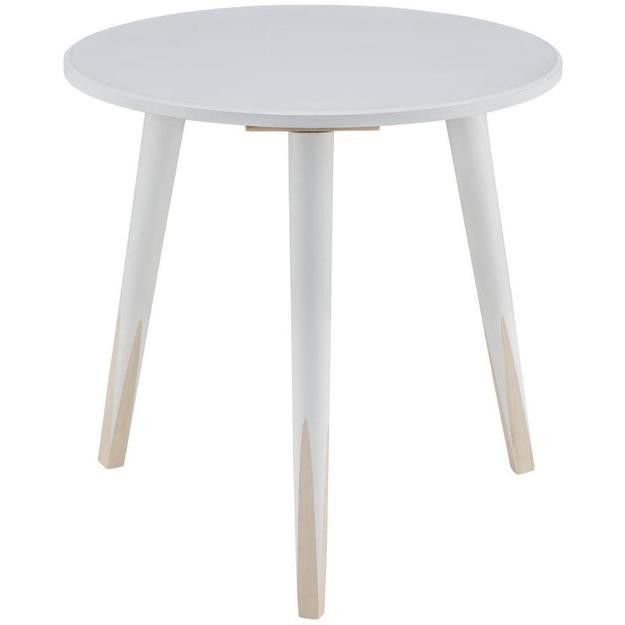Table d'appoint ronde bois blanc et pieds pin massif Licep - Photo n°1