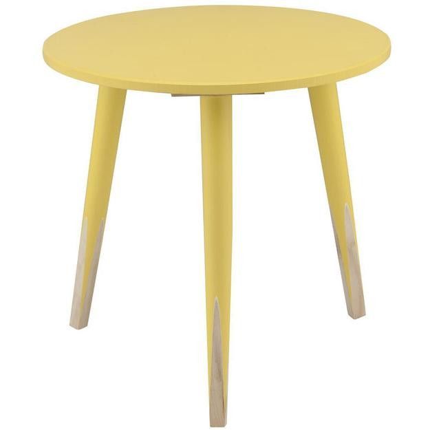 Table d'appoint ronde bois jaune et pieds pin massif Licep - Photo n°1