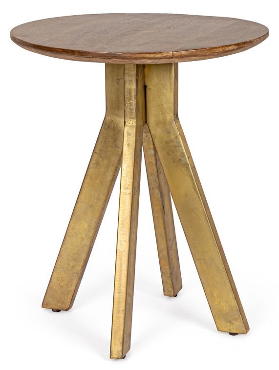 Table d'appoint ronde en bois bicolore Sam - Lot de 2 - Photo n°1