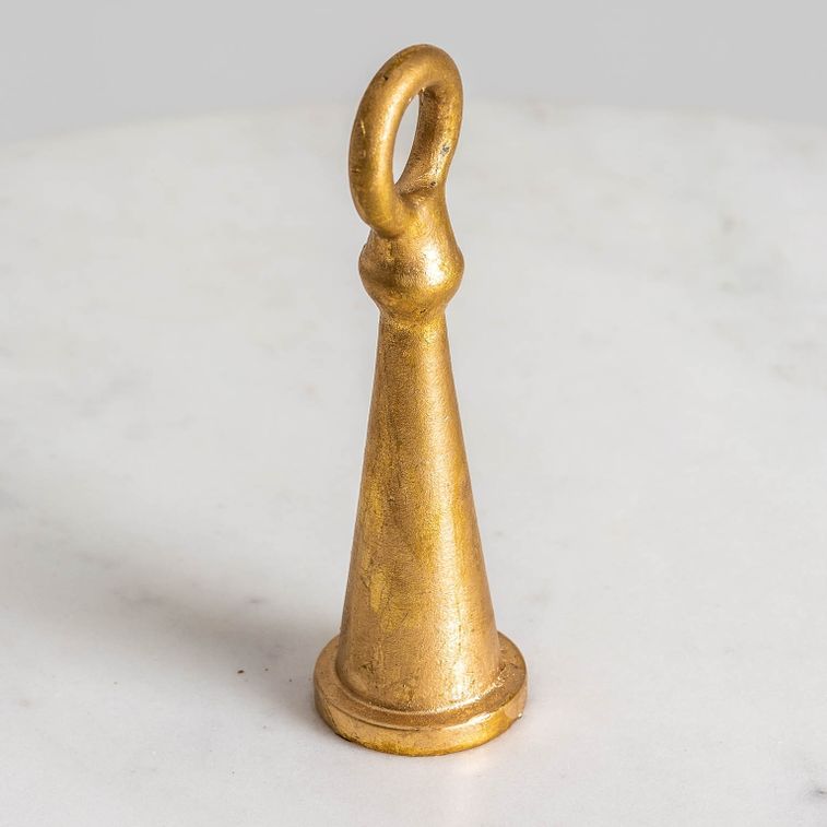 Table d'appoint ronde marbre blanc et pied métal doré Anato - Photo n°3