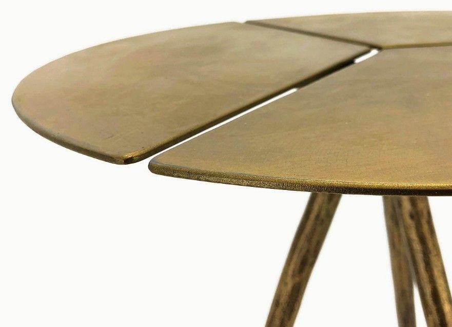 Table d'appoint ronde métal doré Trios - Photo n°2