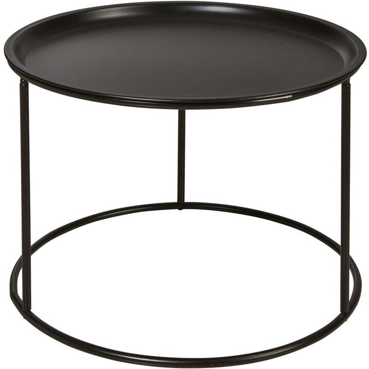 Table d'appoint ronde métal noir Sheika D 56 cm - Photo n°1