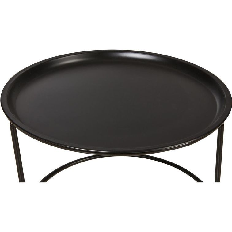 Table d'appoint ronde métal noir Sheika D 56 cm - Photo n°2