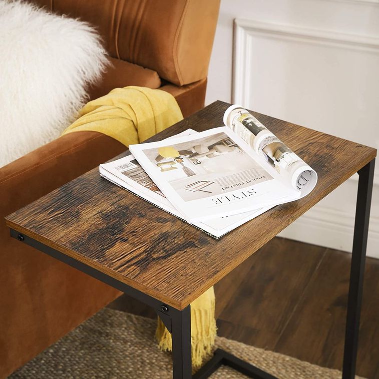 Table d'appoint marron vintage style industriel Kaza 55 cm - Photo n°5