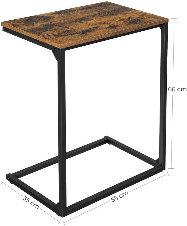 Table d'appoint marron vintage style industriel Kaza 55 cm - Photo n°6