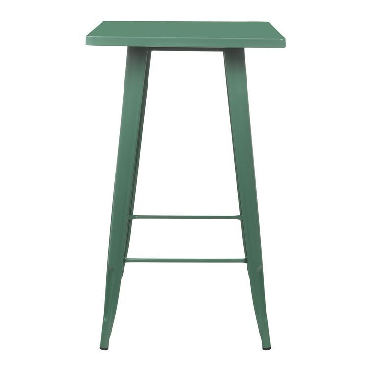 Table de bar carrée acier brillant vert platane Kontoir 60 cm - Photo n°2