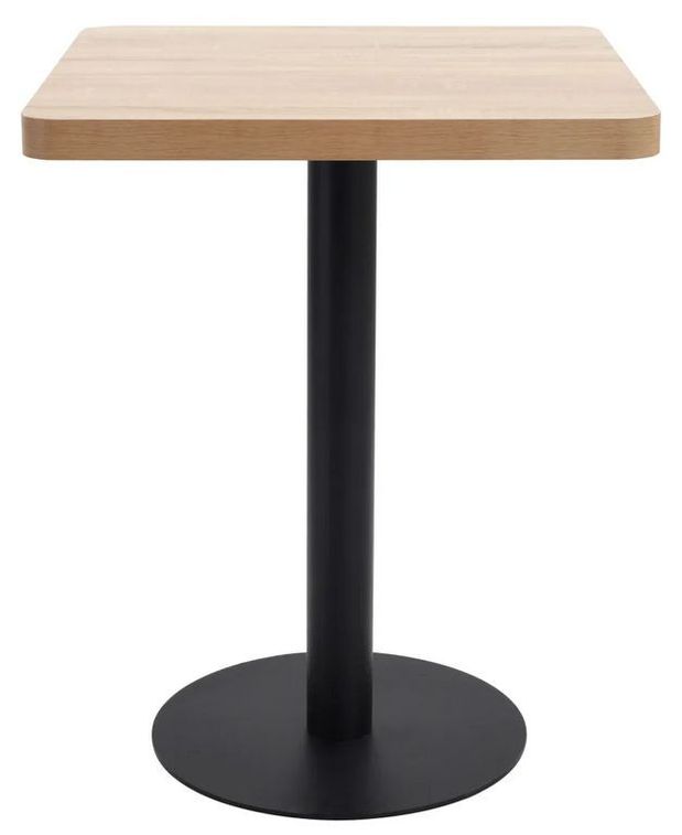 Table de bar carrée bois clair et pied métal noir Kalas 60 cm - Photo n°2