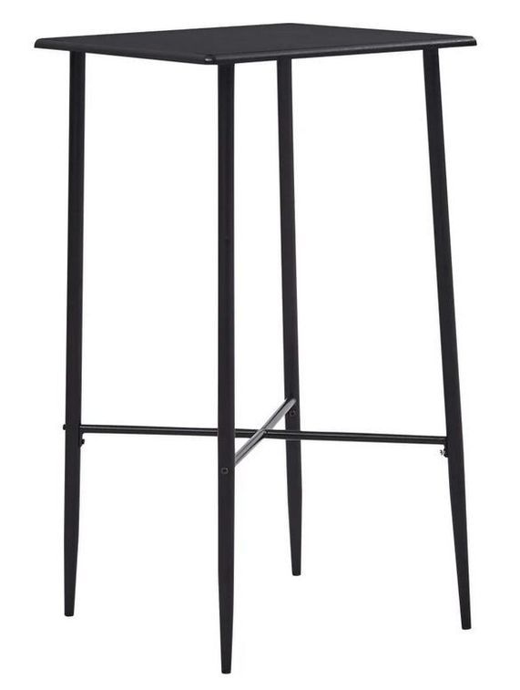 Table de bar carrée bois et pieds métal noir Anivu 60 cm - Photo n°1