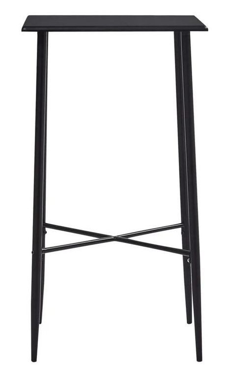Table de bar carrée bois et pieds métal noir Anivu 60 cm - Photo n°2