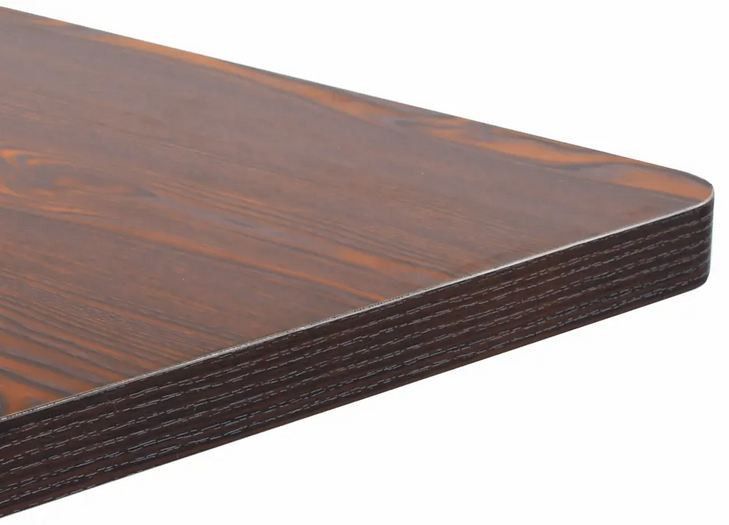 Table de bar carrée bois foncé et pied métal noir Kalas 50 cm - Photo n°3