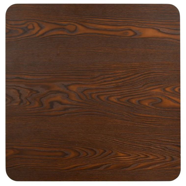 Table de bar carrée bois foncé et pied métal noir Kalas 50 cm - Photo n°4