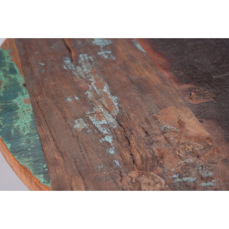 Table de bar bois de manguier vieilli multicolore et pieds métal noir Lungo 75 cm - Photo n°7