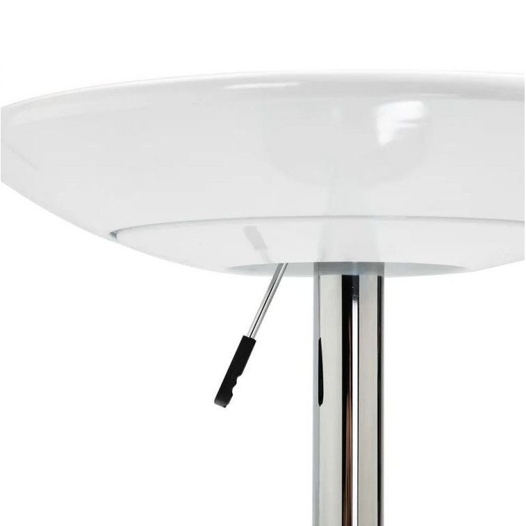 Table de bar réglable plastique blanc et pieds métal chromé Pich - Photo n°3