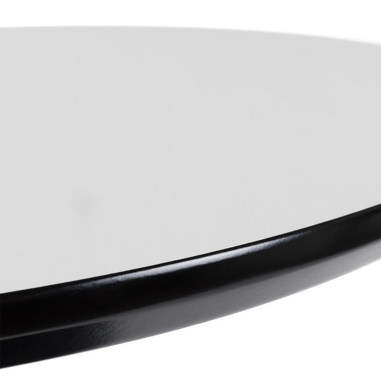 Table de bar ronde bois blanc brillant et acier noir Kofy 60 cm - Photo n°3
