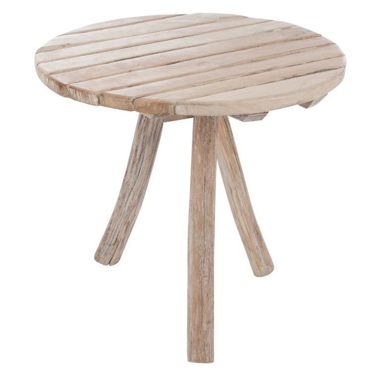 Table de bar ronde bois massif clair Azura D 75 cm - Photo n°1