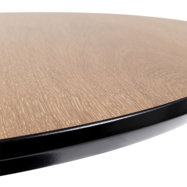 Table de bar ronde bois naturel et acier noir Kofy 60 cm - Photo n°2