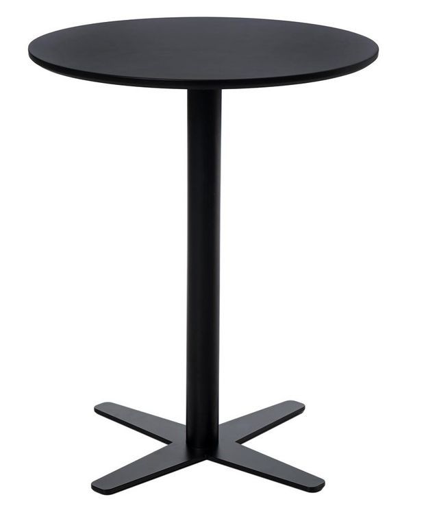 Table de bar ronde bois noir et pieds acier noir Cooky 60 cm - Photo n°1