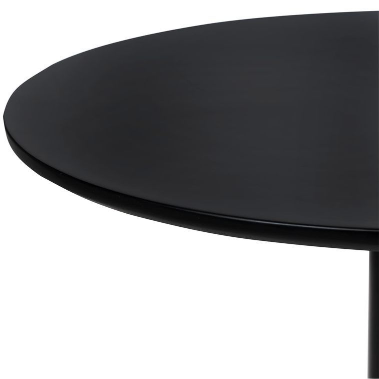 Table de bar ronde bois noir et pieds acier noir Cooky 60 cm - Photo n°3