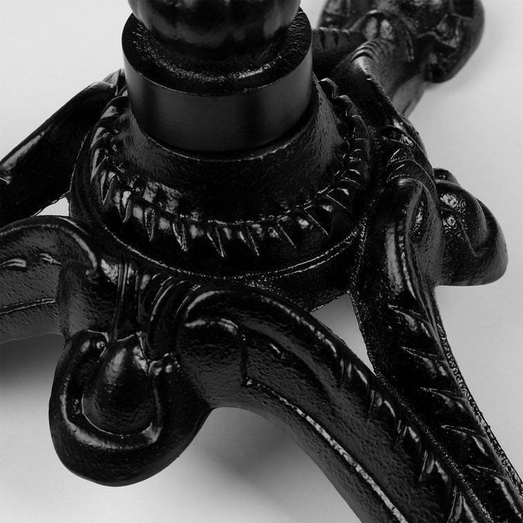 Table de bar ronde vintage noir et pieds en forme de croix acier noir Bikam 70 cm - Photo n°5