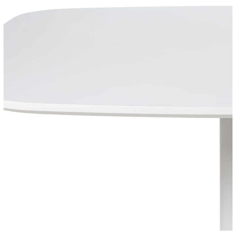 Table de bistrot carré bois noir et pieds acier blanc Mooka 60 cm - Photo n°3