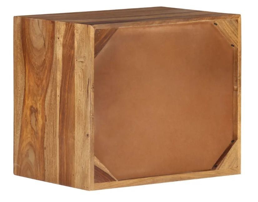 Table de chevet 1 niche et 1 tiroir sesham massif clair Vahina - Photo n°3