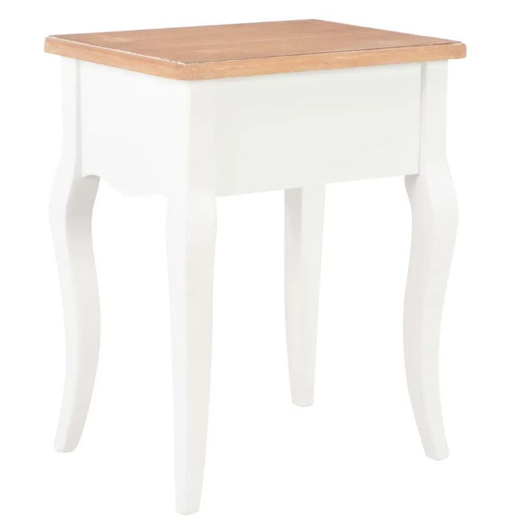 Table de chevet 1 tiroir bois clair pin massif blanc Dean - Photo n°5