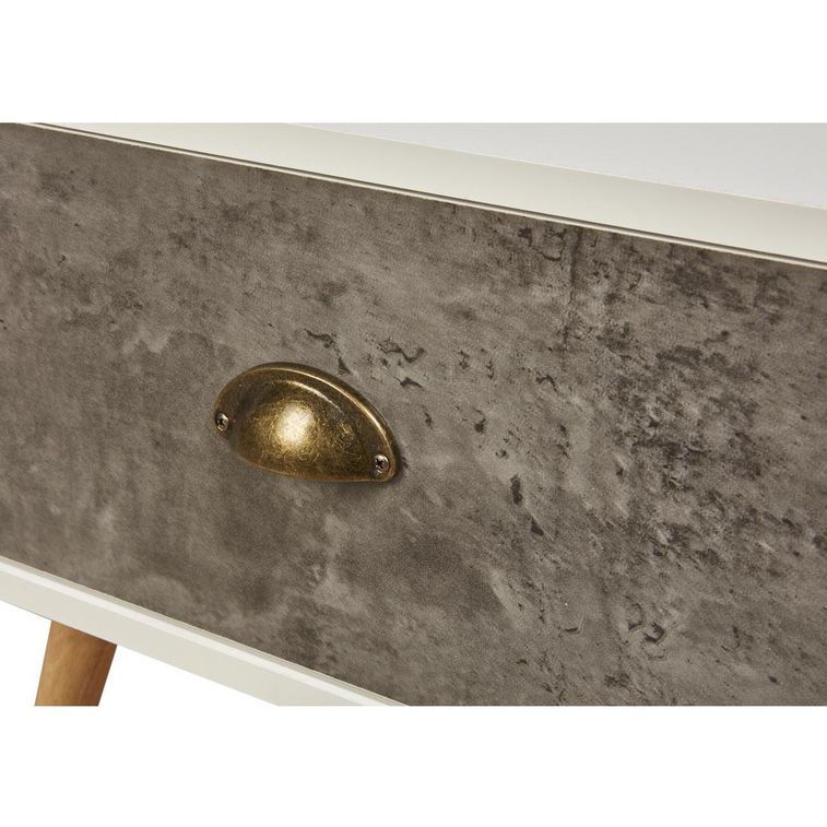 Table de chevet 1 tiroir bois gris et blanc Bocci - Photo n°4